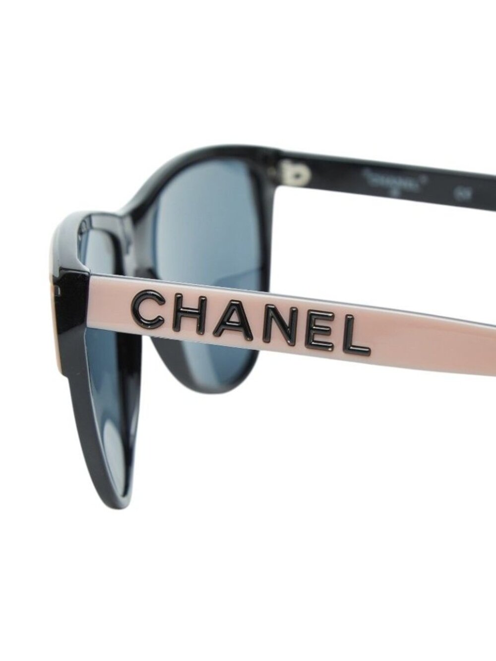 Chanel Logo Sunglasses Pink Black Acetate Eyewear - Picture 4 of 7